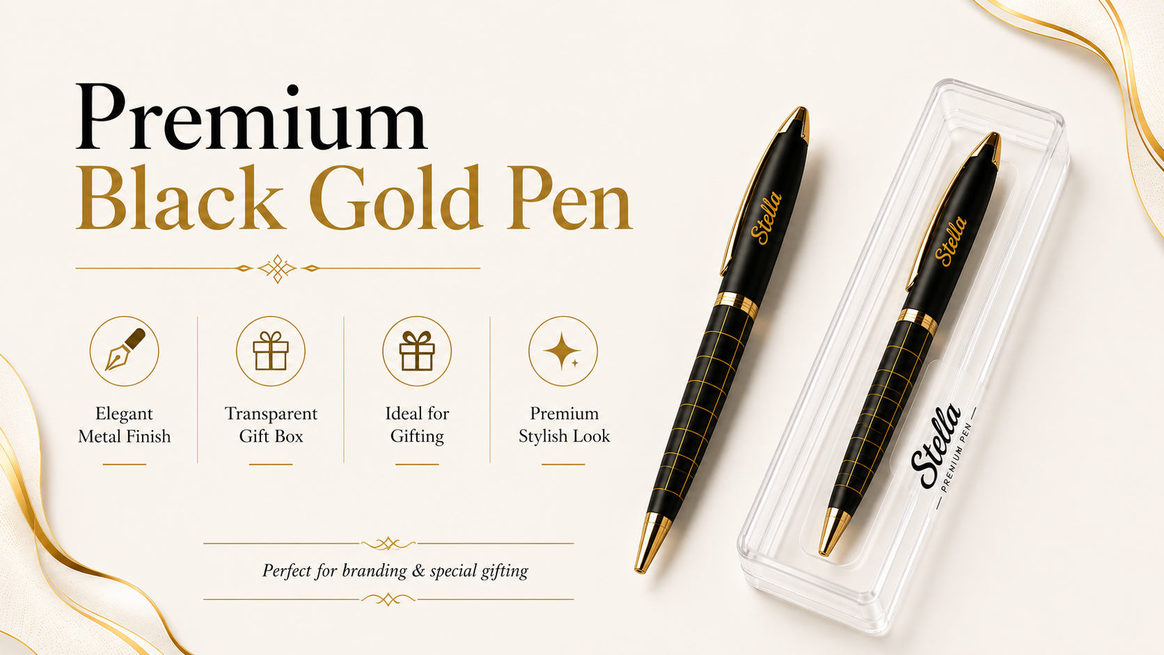 Premium Black Gold Pen